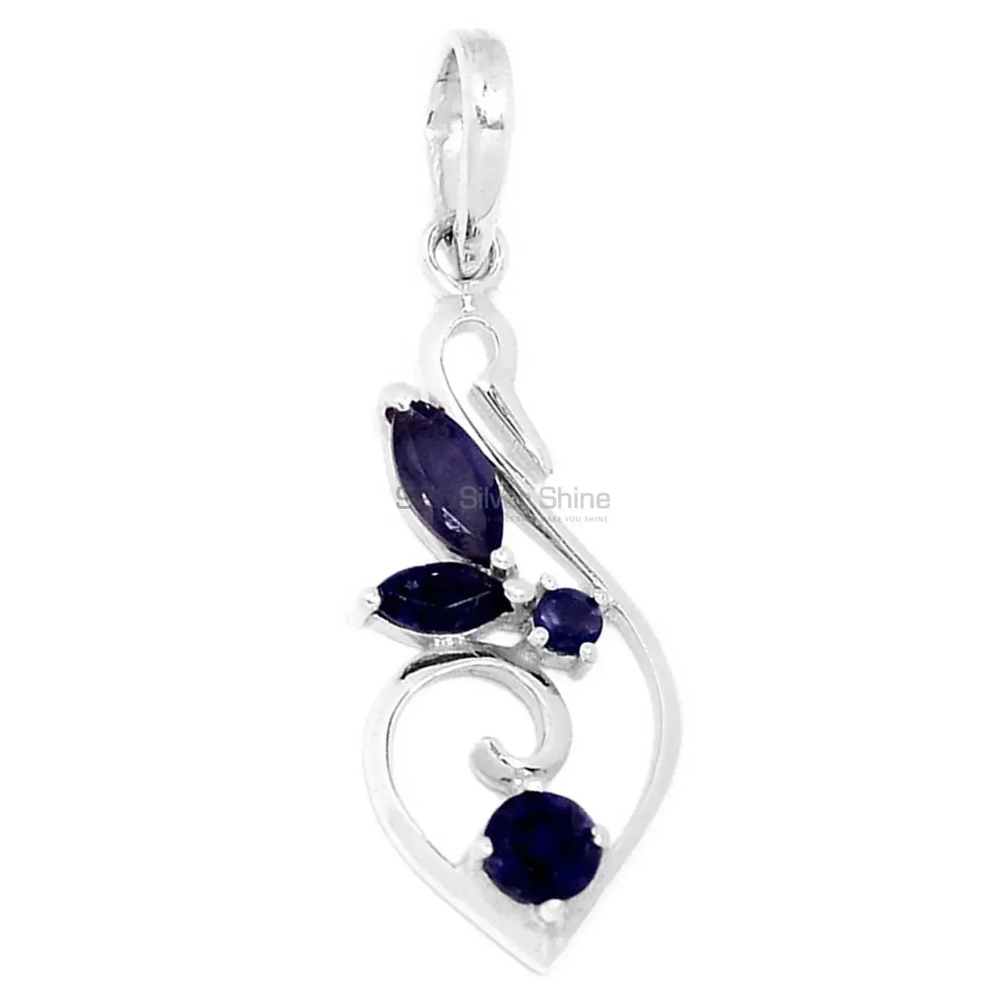 925 Solid Silver Pendants In Iolite Gemstone Jewelry 925SP288-1_0