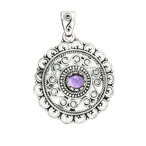 925 Solid Silver Pendants In Amethyst Gemstone Jewelry 925SP19-5_2