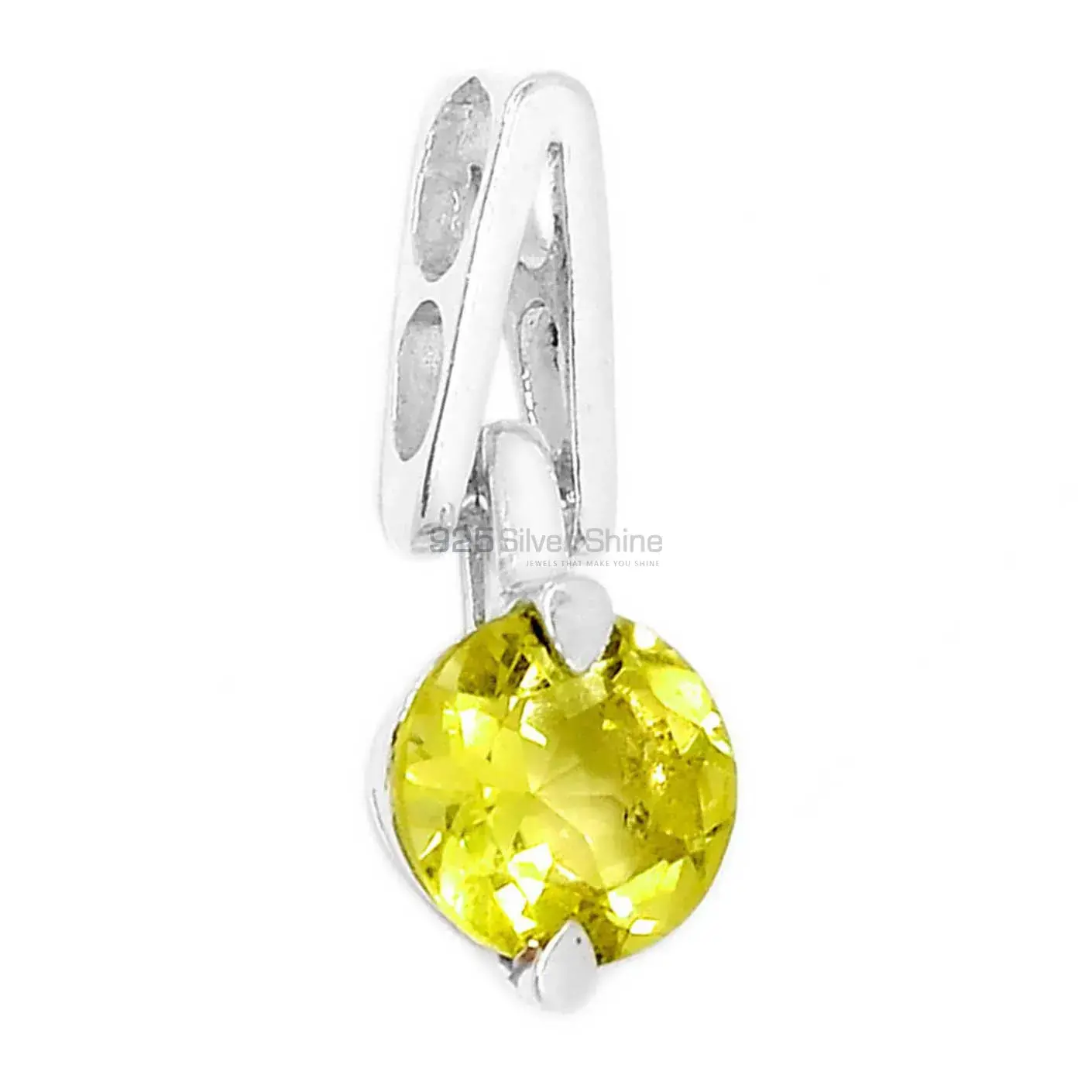 925 Solid Silver Pendants Exporters In Lemon Quartz Gemstone Jewelry 925SSP301-4_1