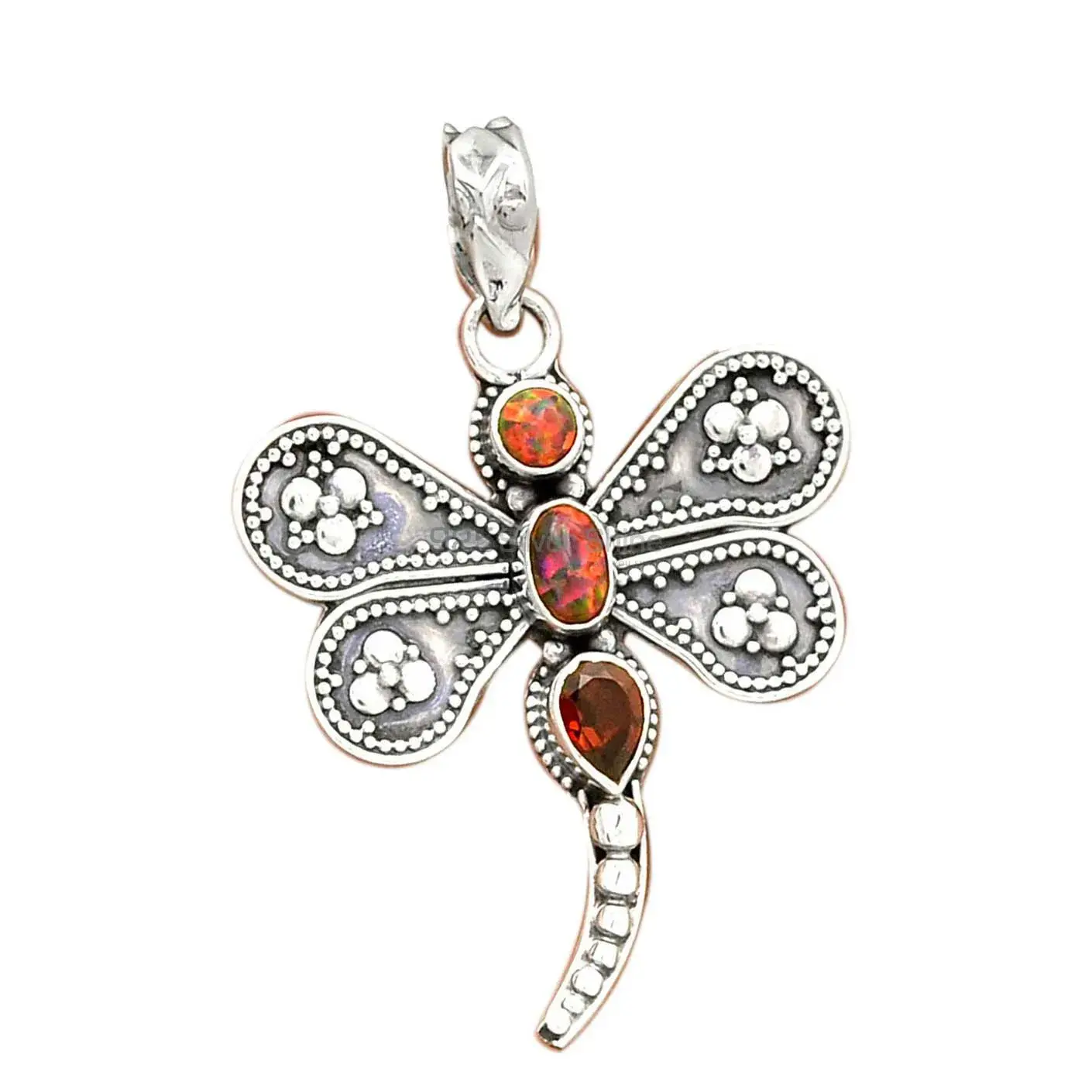 925 Solid Silver Pendants In Multi Gemstone Jewelry 925SP085-1_2
