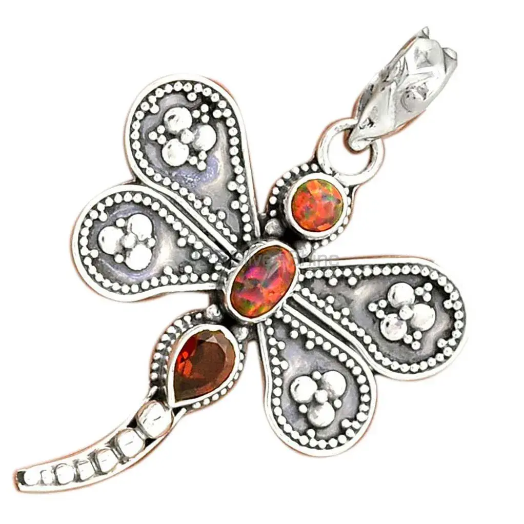 925 Solid Silver Pendants In Multi Gemstone Jewelry 925SP085-1_3