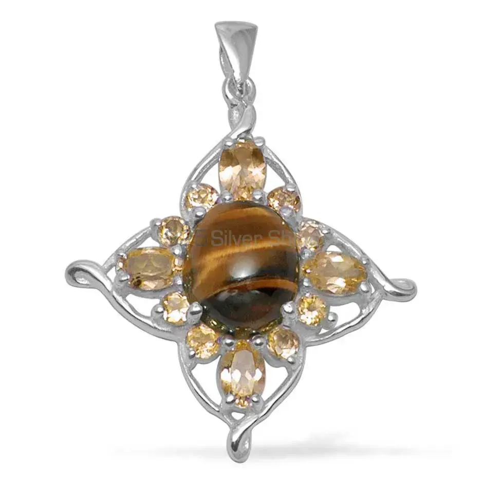 925 Solid Silver Pendants In Multi Gemstone Jewelry 925SP1469_0