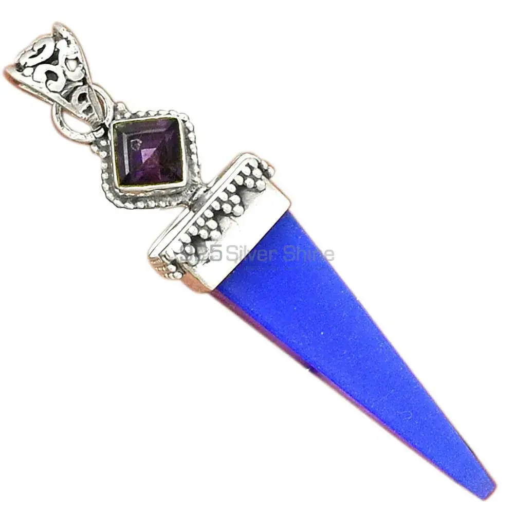 925 Solid Silver Pendants In Multi Gemstone Jewelry 925SP34-3_3