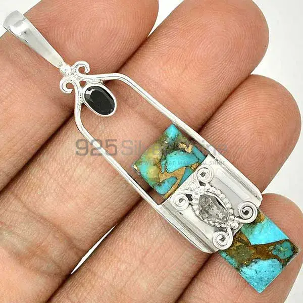 925 Solid Silver Pendants In Multi Gemstone Jewelry 925SP61-4_1