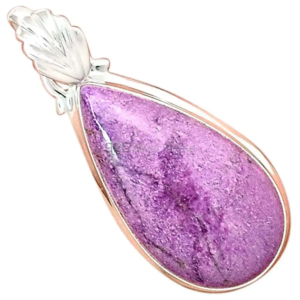 925 Solid Silver Pendants In Purpurite Gemstone Jewelry 925SP147_0