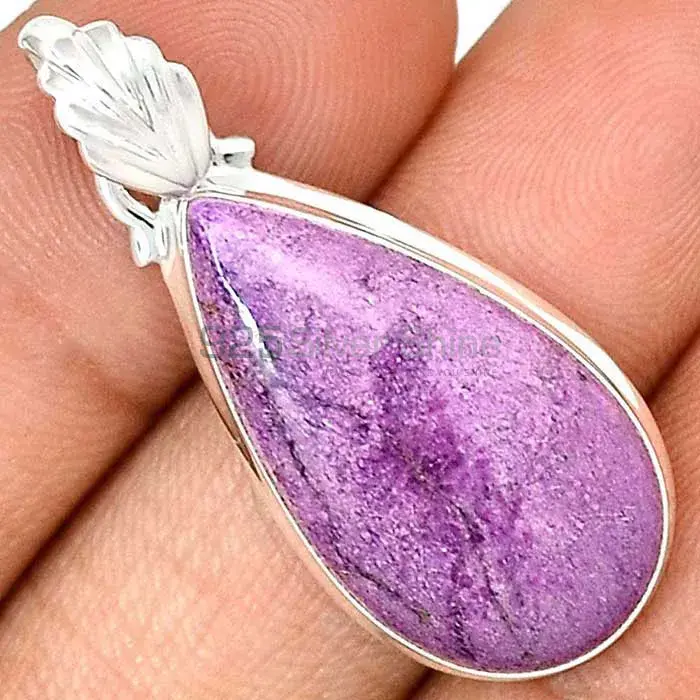 925 Solid Silver Pendants Exporters In Purpurite Gemstone Jewelry 925SP147_0