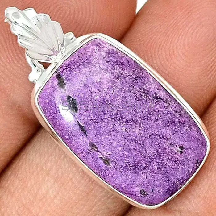 925 Solid Silver Pendants In Purpurite Gemstone Jewelry 925SP147_2