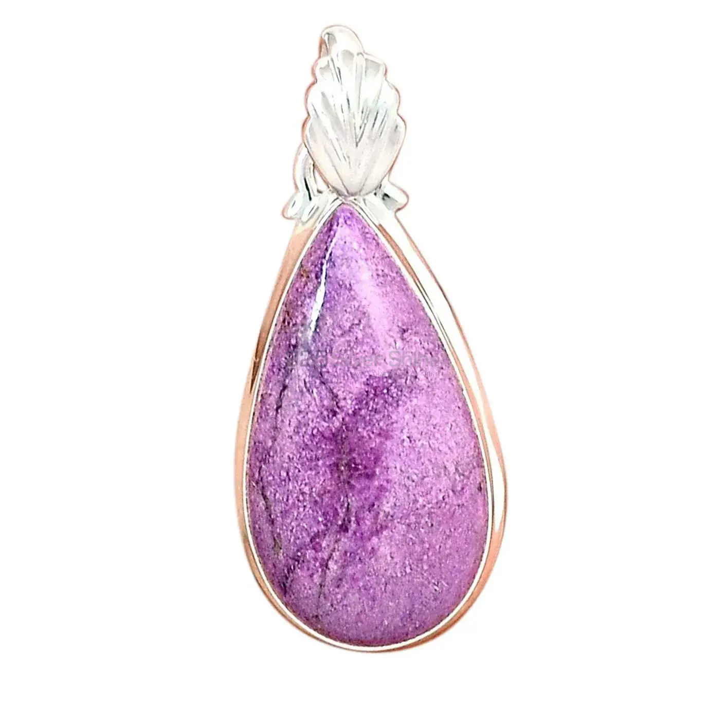 925 Solid Silver Pendants Exporters In Purpurite Gemstone Jewelry 925SP147_3