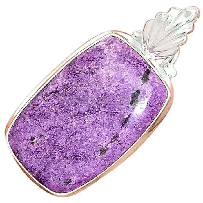 925 Solid Silver Pendants In Purpurite Gemstone Jewelry 925SP147_5
