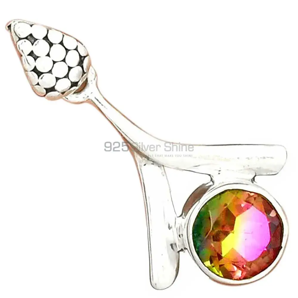 925 Solid Silver Pendants In Tourmaline Duplet Glass Gemstone Jewelry 925SP45-6