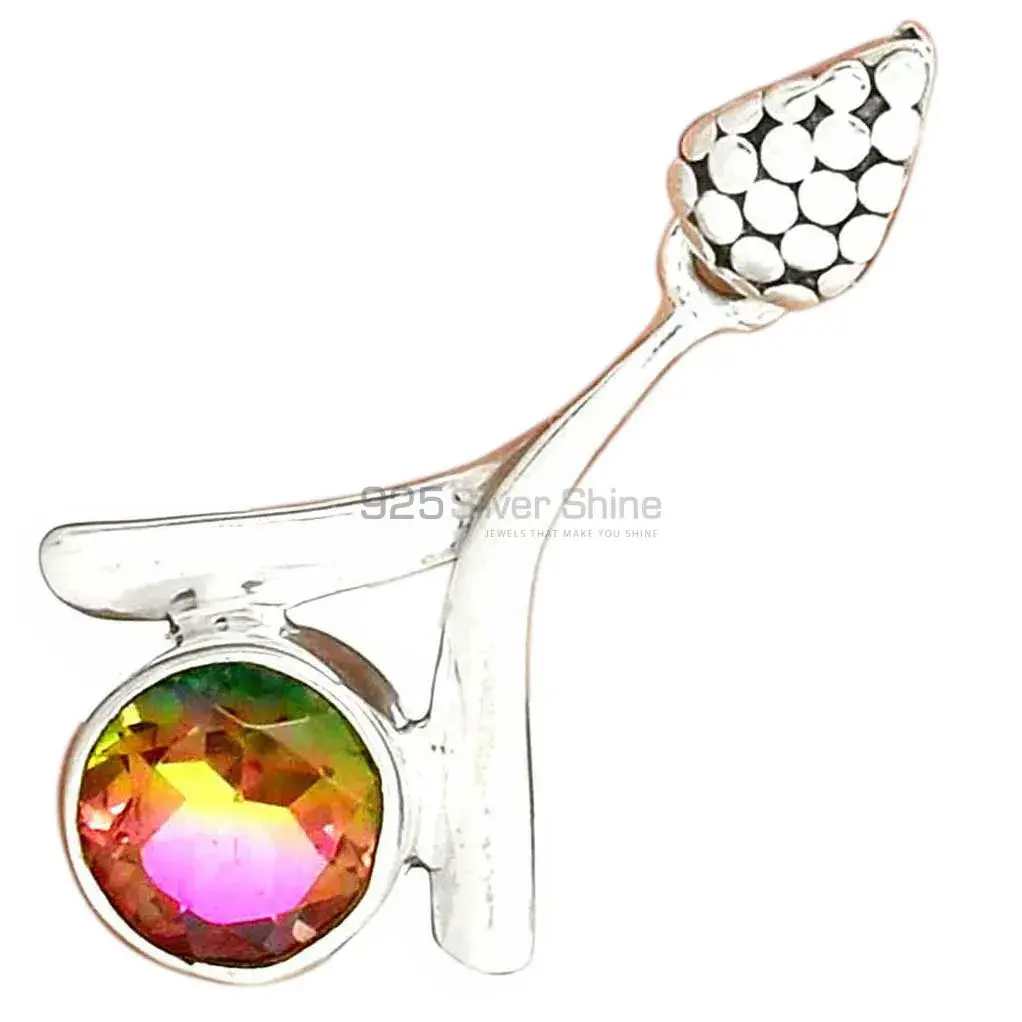 925 Solid Silver Pendants In Tourmaline Duplet Glass Gemstone Jewelry 925SP45-6_2