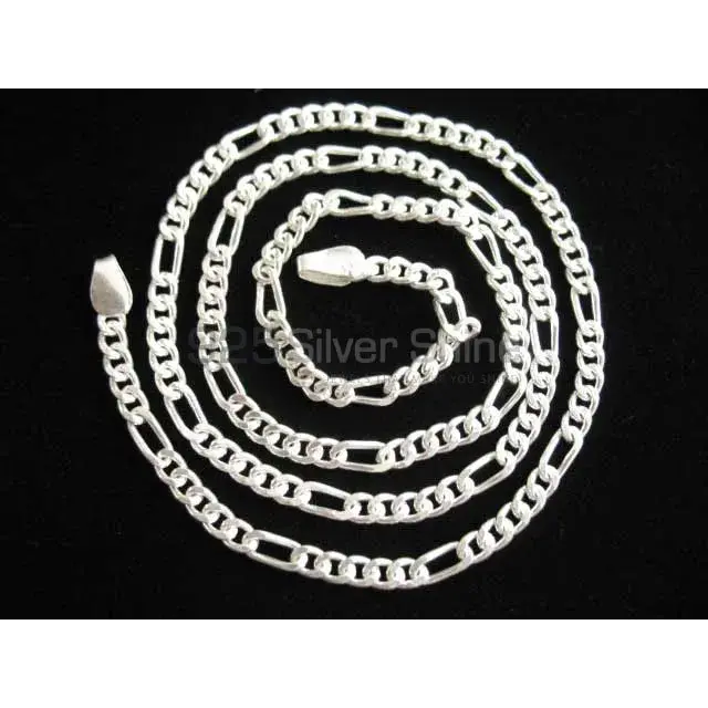 925 Sterling Silver 14"-24" Figaro Chain Necklace 4MM 925CHIAN154