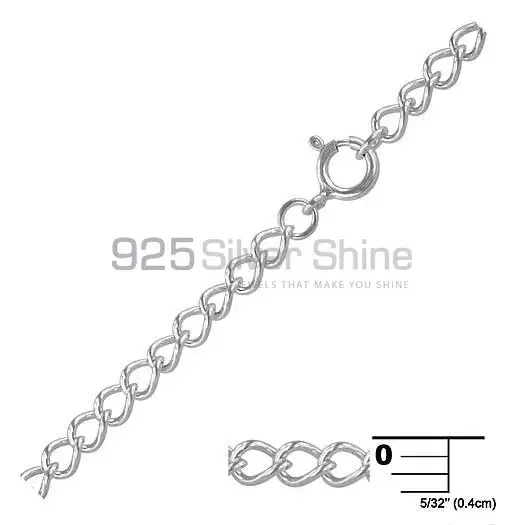 925 Sterling Silver 14"-24" Round Curb Chain Necklace 3MM 925CHAIN134