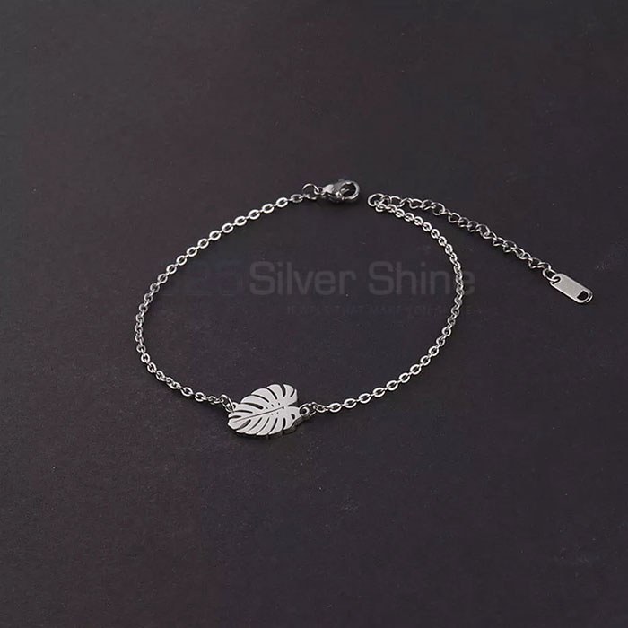 925 Sterling Silver Best Materials Flower Charm Chain Bracelet FWMB182