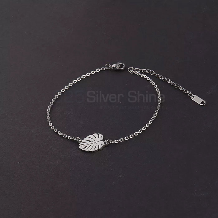 925 Sterling Silver Materials Flower Charm Chain Bracelet FWMB182