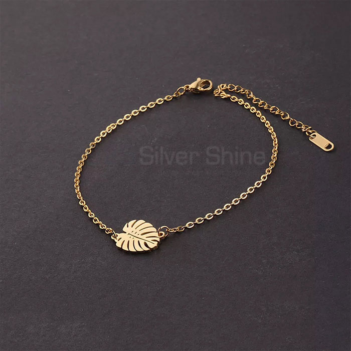925 Sterling Silver Materials Flower Charm Chain Bracelet FWMB182_1