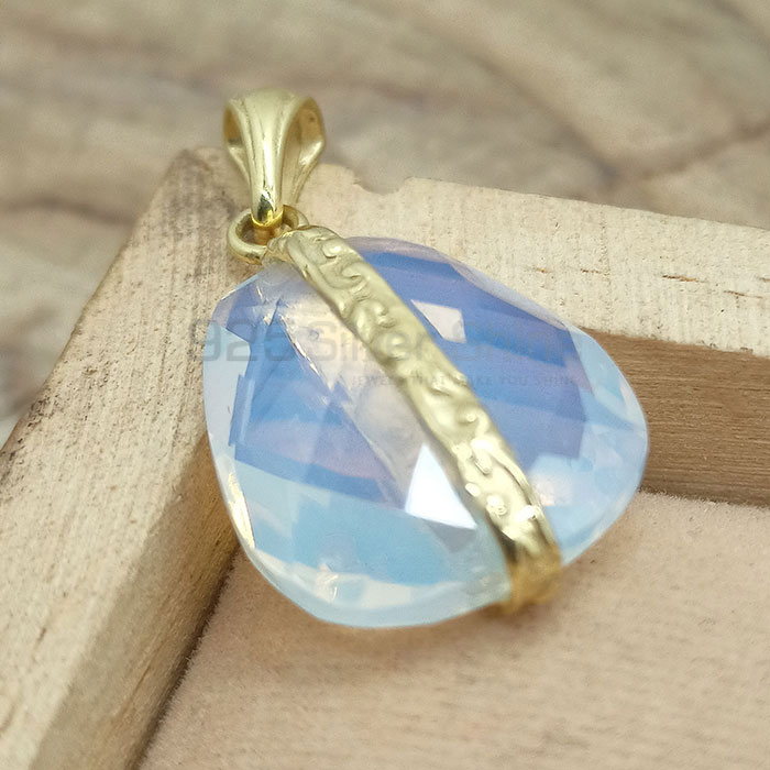 925 Sterling Silver Bezel Pendant In Opalite Gemstone 925NSP02_5