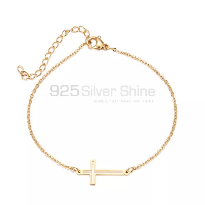 925 Sterling Silver Cross Chain Religious Bracelet For Women CRMB53_2