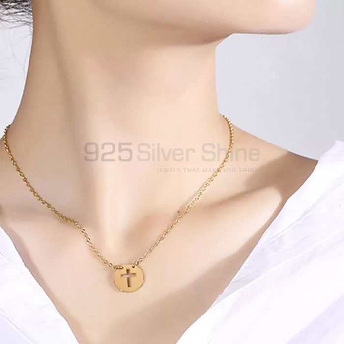 925 Sterling Silver Cross Pendant Necklace For Women CRME68_1
