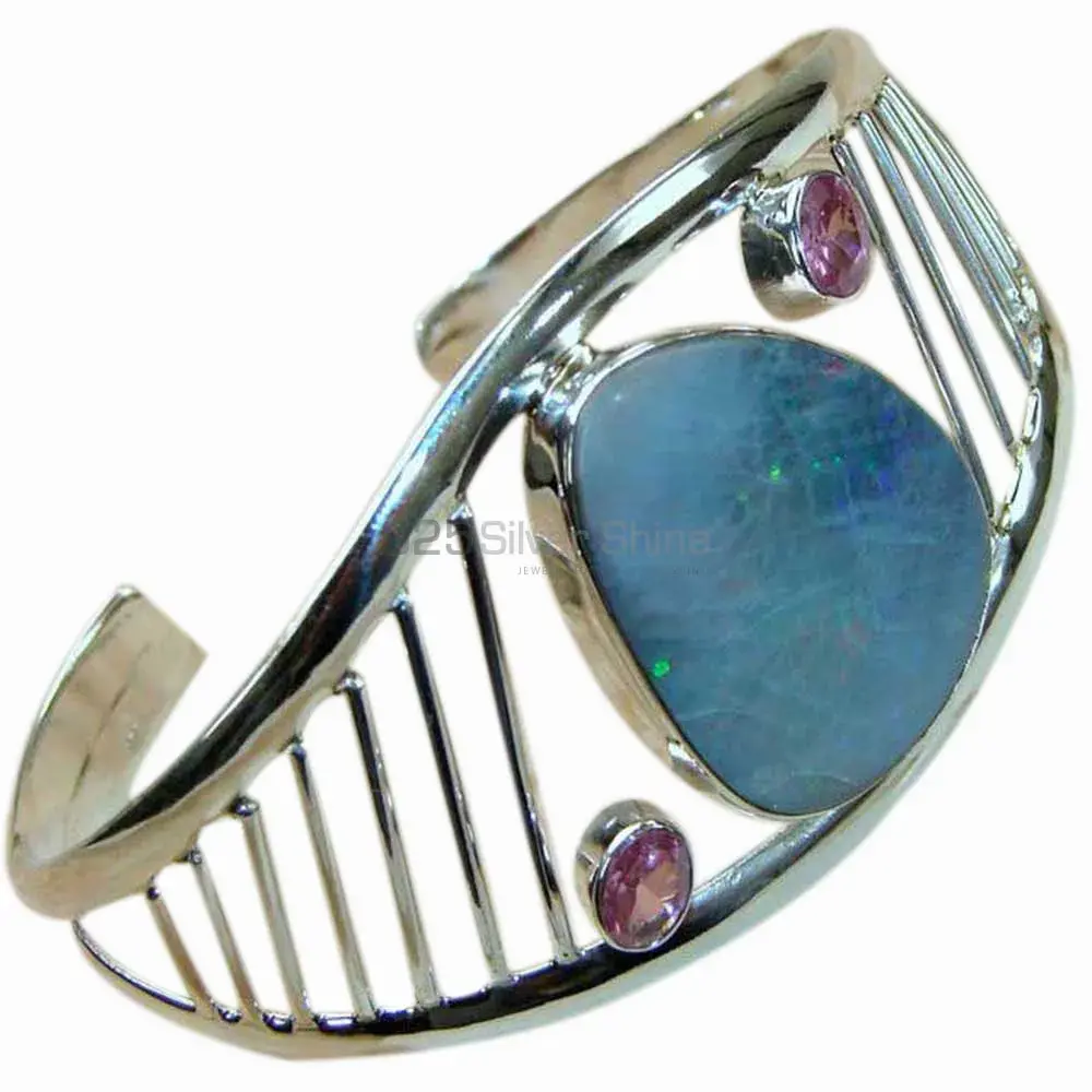 925 Sterling Silver Cuff Bangles Of Multi Gemstone 925SSB157
