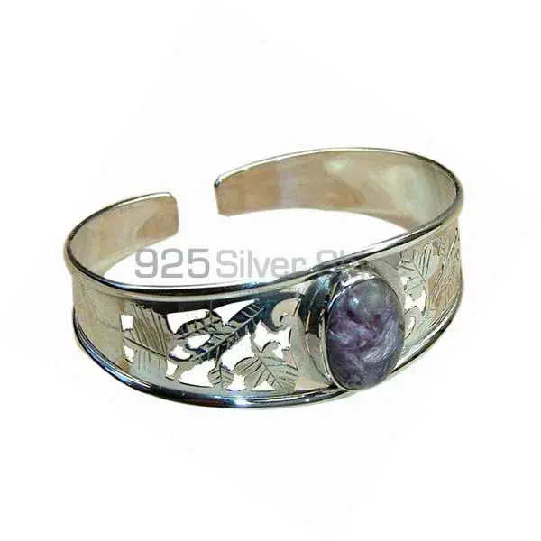 925 Sterling Silver Cuff Bangles Of Charoite Gemstone 925SSB141_0