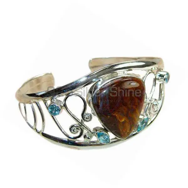 925 Sterling Silver Cuff Bangles In Multi Gemstone 925SSB172_0