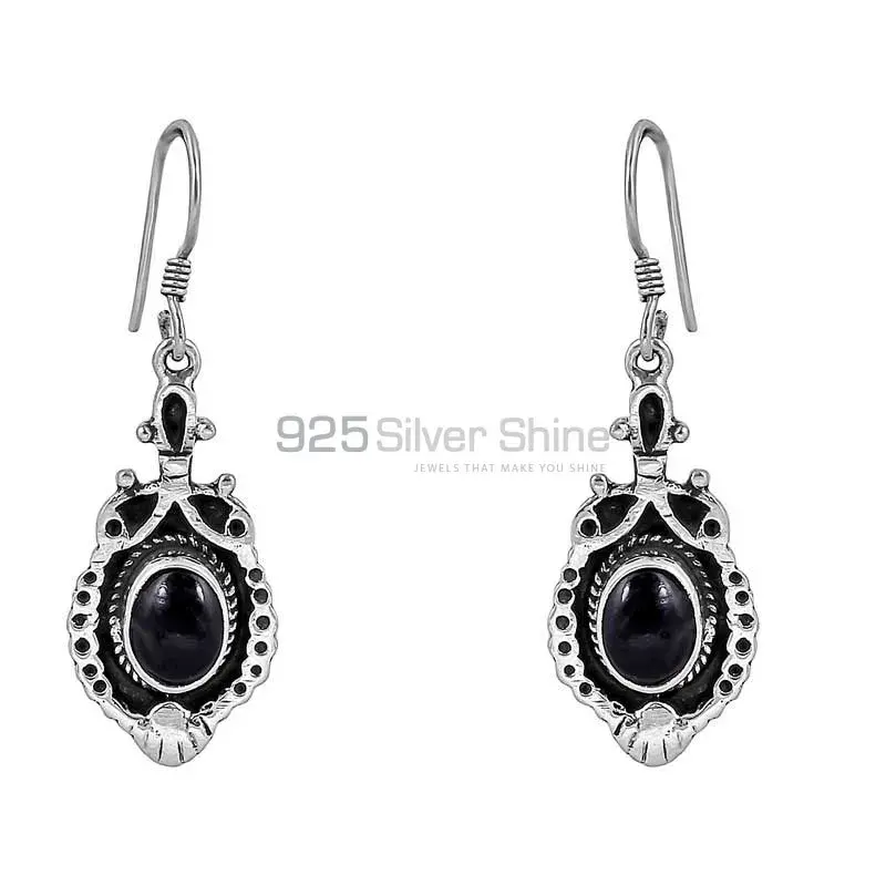 925 Sterling Silver Earring In Natural Black Onyx gemstone 925SE50