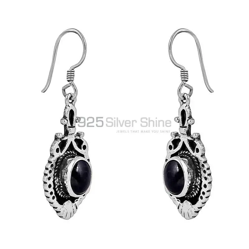 925 Sterling Silver Earring In Natural Black Onyx gemstone 925SE50_0