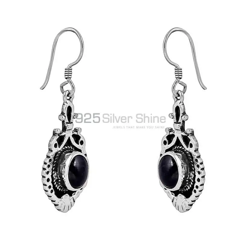 925 Sterling Silver Earring In Natural Black Onyx gemstone 925SE50_2