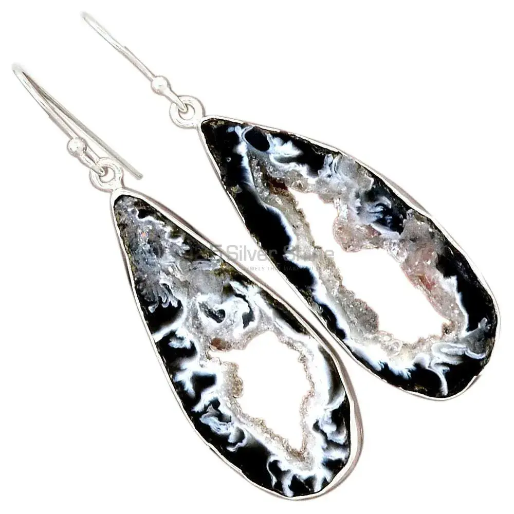 925 Sterling Silver Earrings Exporters In Genuine Geode Druzy Gemstone 925SE2201_1