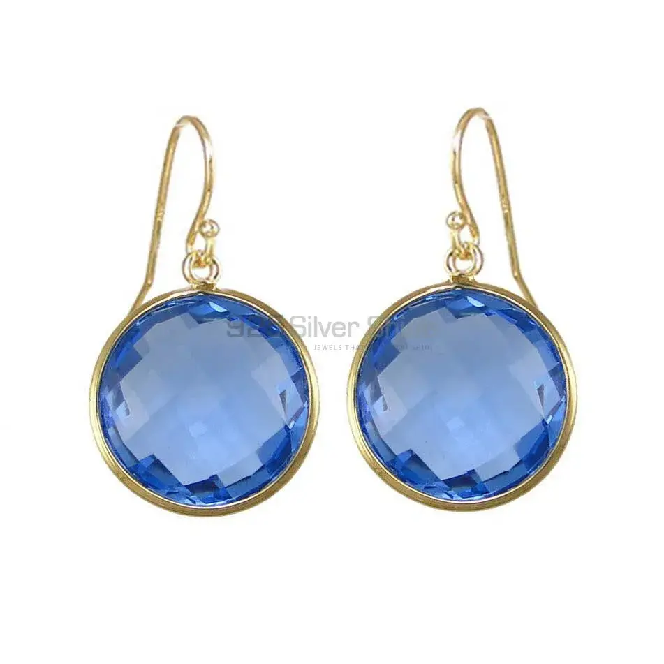 925 Sterling Silver Earrings Exporters In Genuine hydro blue Topaz Gemstone 925SE1942
