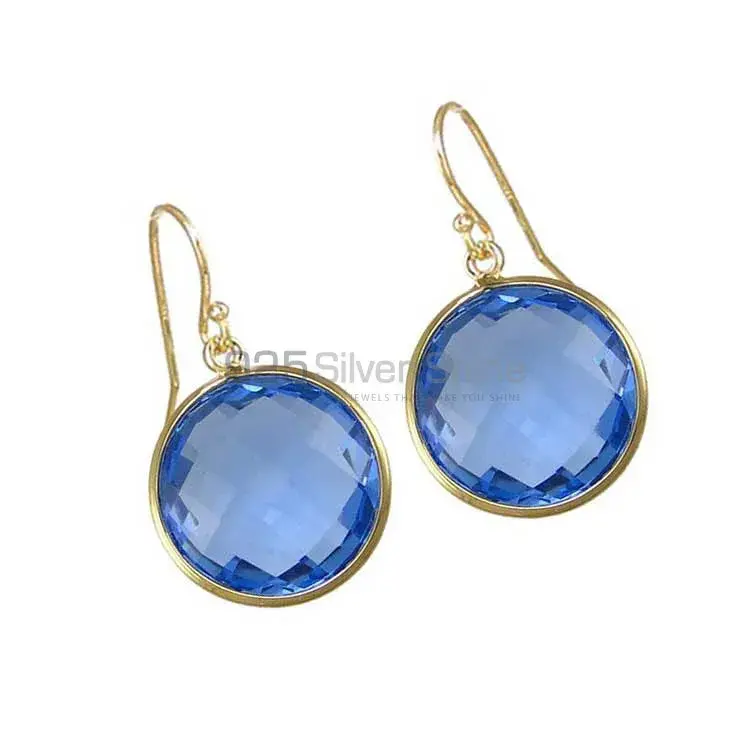 925 Sterling Silver Earrings Exporters In Genuine hydro blue Topaz Gemstone 925SE1942_0
