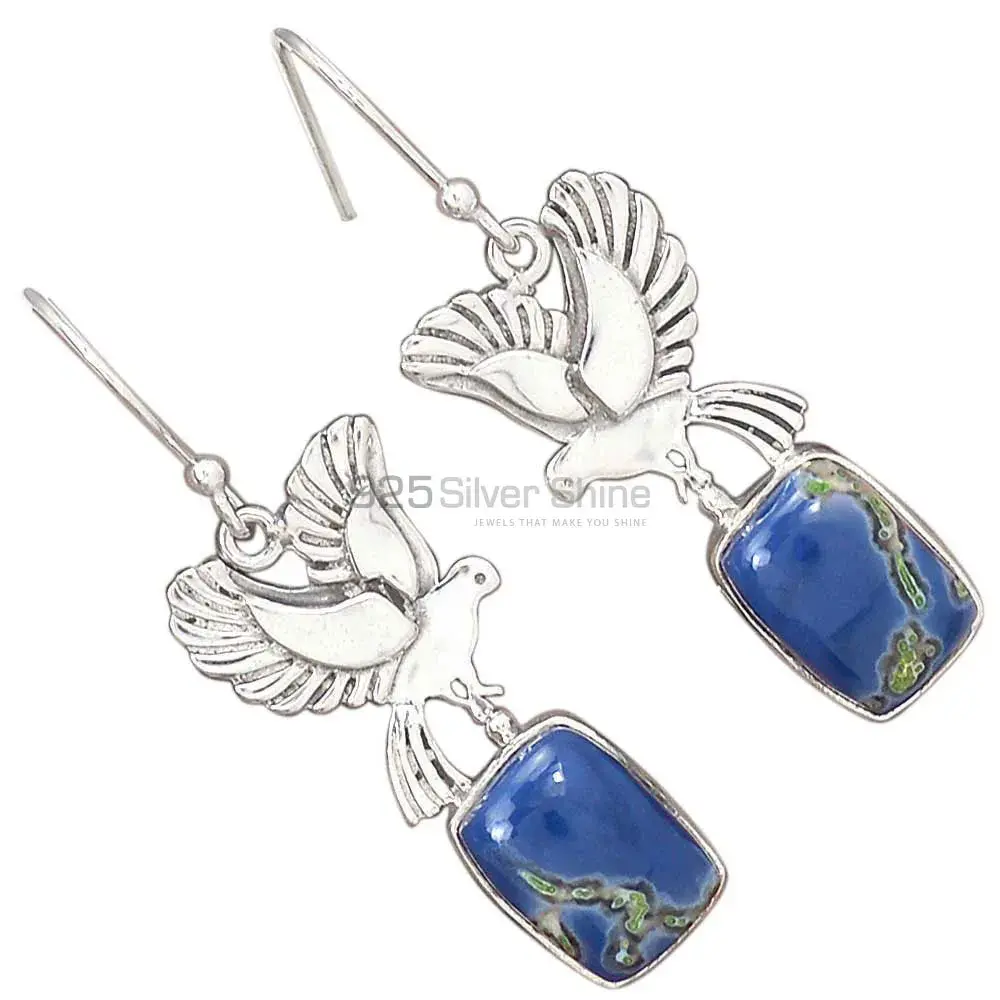 925 Sterling Silver Earrings In Genuine Jasper Gemstone 925SE2671_1