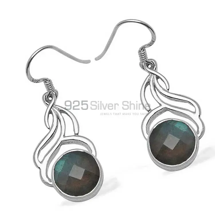 925 Sterling Silver Earrings Exporters In Genuine Labradorite Gemstone 925SE802