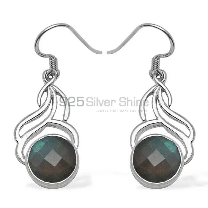 925 Sterling Silver Earrings In Genuine Labradorite Gemstone 925SE802_1