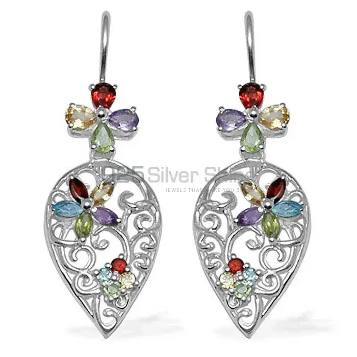 925 Sterling Silver Earrings Exporters In Genuine Multi Gemstone 925SE723