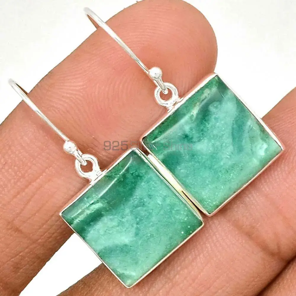 925 Sterling Silver Earrings Exporters In Natural Chrysoprase Gemstone 925SE2278_0