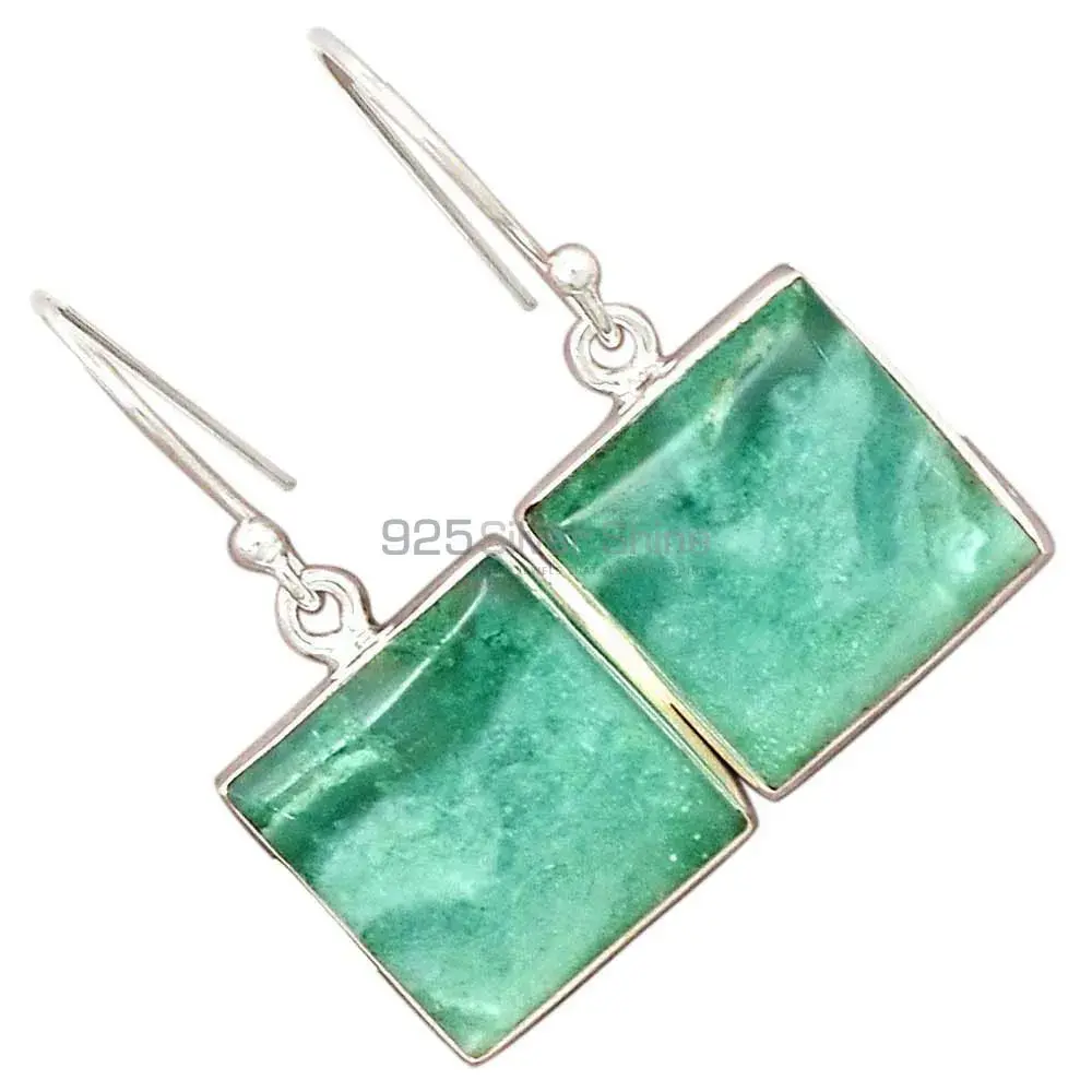 925 Sterling Silver Earrings Exporters In Natural Chrysoprase Gemstone 925SE2278_1