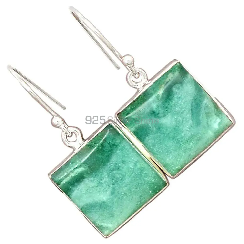 925 Sterling Silver Earrings In Natural Chrysoprase Gemstone 925SE2278_2