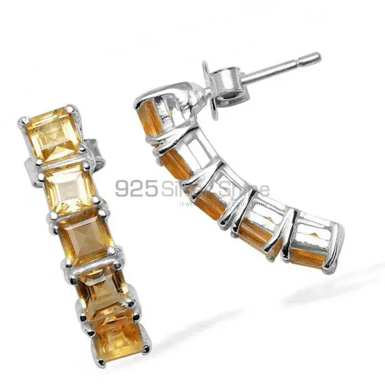 925 Sterling Silver Earrings Exporters In Natural Citrine Gemstone 925SE958_0