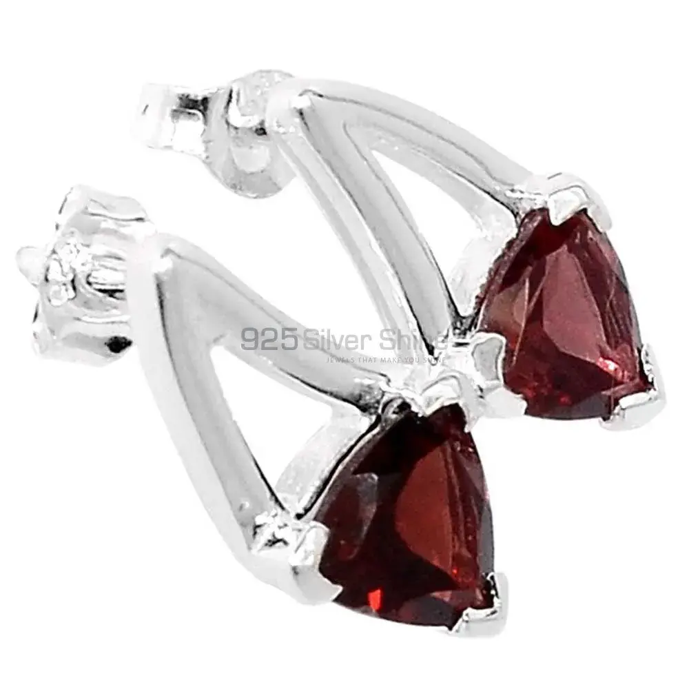 925 Sterling Silver Earrings Exporters In Natural Garnet Gemstone 925SE405