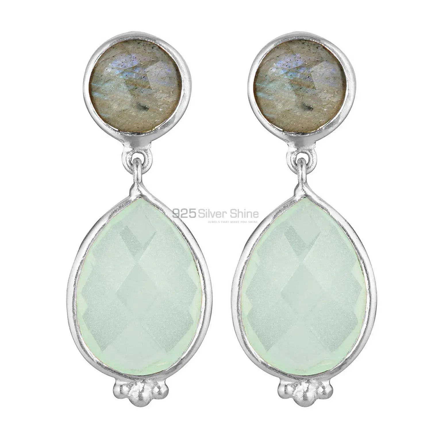 925 Sterling Silver Earrings In Natural Multi Gemstone 925SE1861_0
