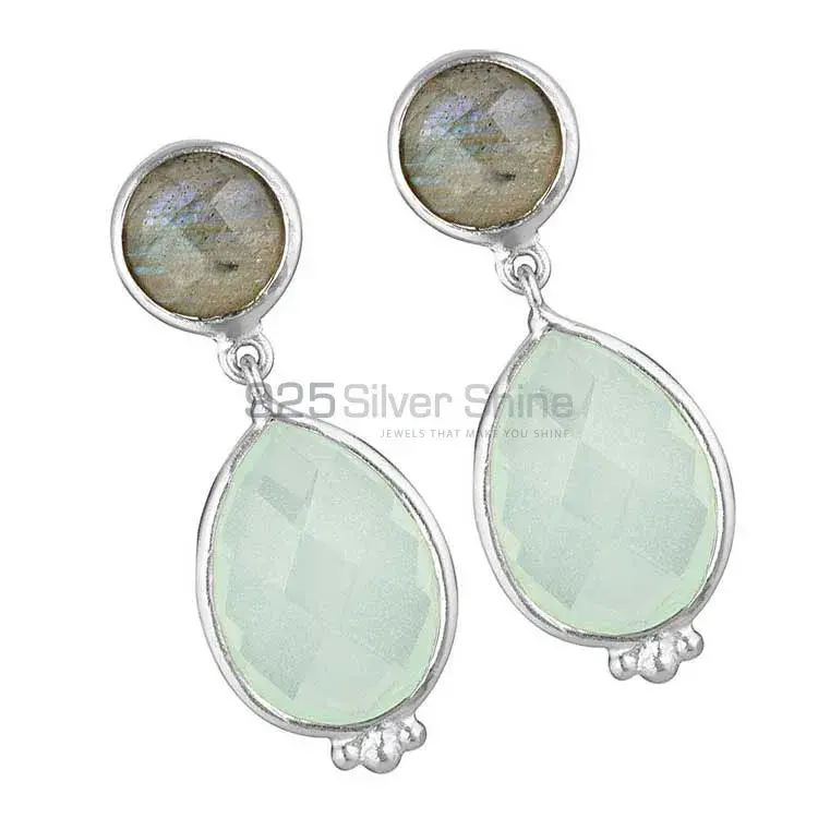 925 Sterling Silver Earrings In Natural Multi Gemstone 925SE1861_1