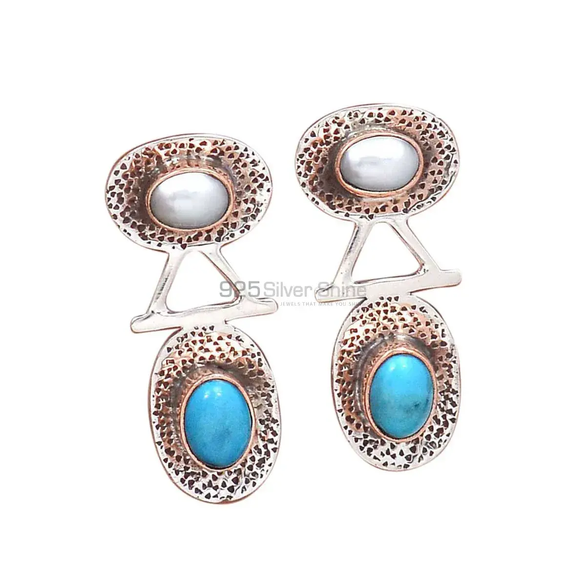925 Sterling Silver Earrings In Natural Multi Gemstone 925SE2120_0