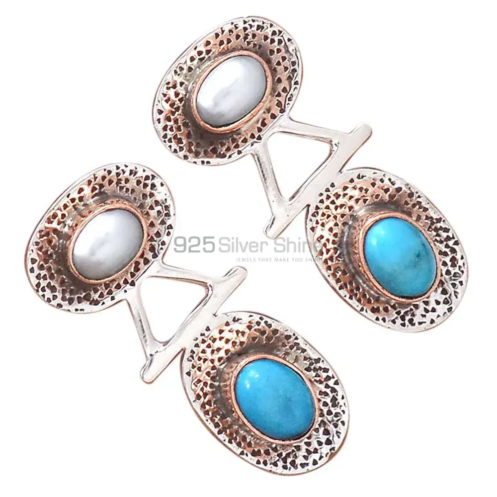 925 Sterling Silver Earrings In Natural Multi Gemstone 925SE2120_2