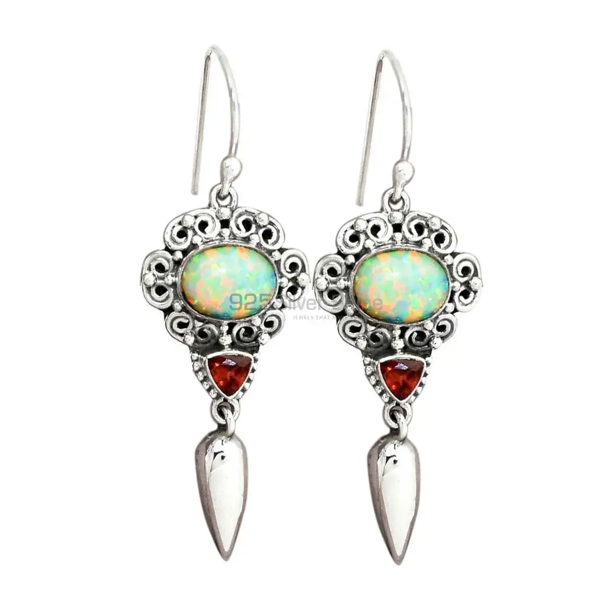 925 Sterling Silver Earrings In Natural Multi Gemstone 925SE2436_0