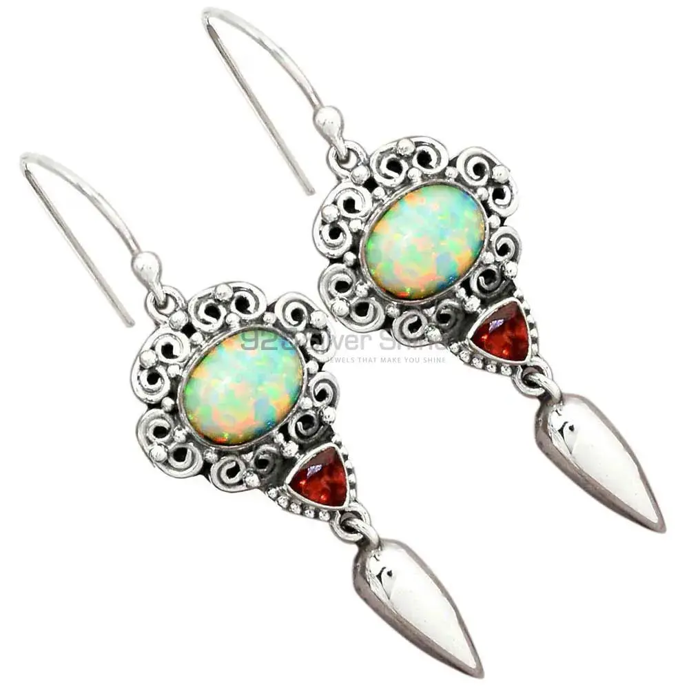 925 Sterling Silver Earrings In Natural Multi Gemstone 925SE2436_2