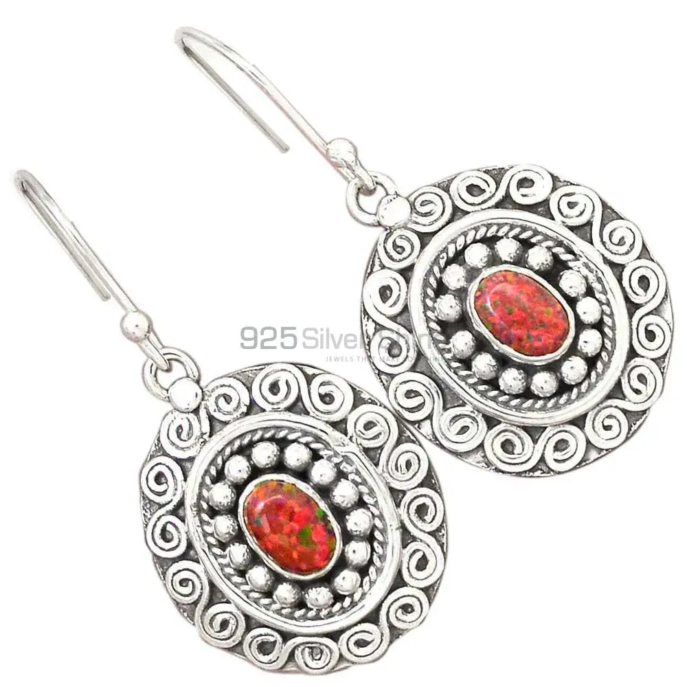 925 Sterling Silver Earrings In Natural Opal Gemstone 925SE2991_2