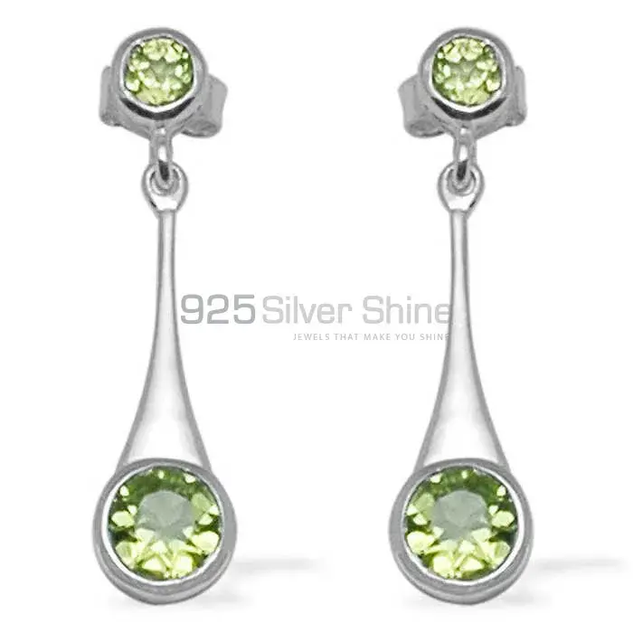 925 Sterling Silver Earrings Exporters In Natural Peridot Gemstone 925SE721