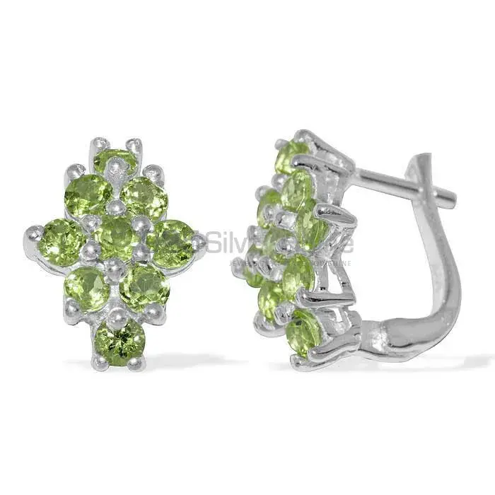 925 Sterling Silver Earrings Exporters In Natural Peridot Gemstone 925SE879